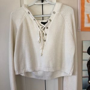 White cropped sweater
